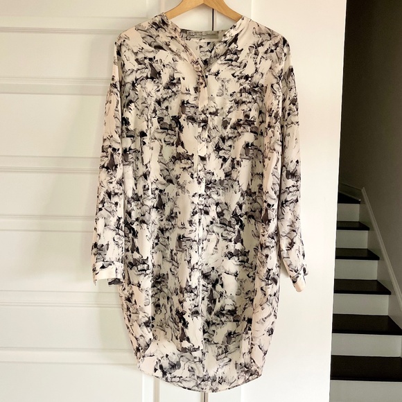 All Saints 100% Silk Floral Print Helle Dazzle Shirt Dress ~ Size 8 - Picture 3 of 9